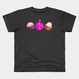 Dragonfruit Rambutan Mangosteen for exotic fruit lovers Kids T-Shirt